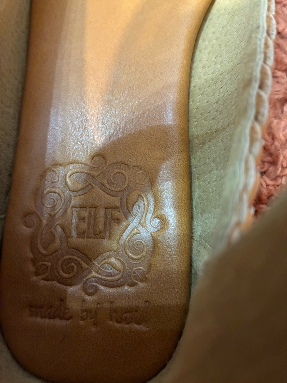 ELF Braided Ankle-Strap Ballet Flats Tan/Mustard. Gorgeous hand made & leather! - Picture 6 of 7